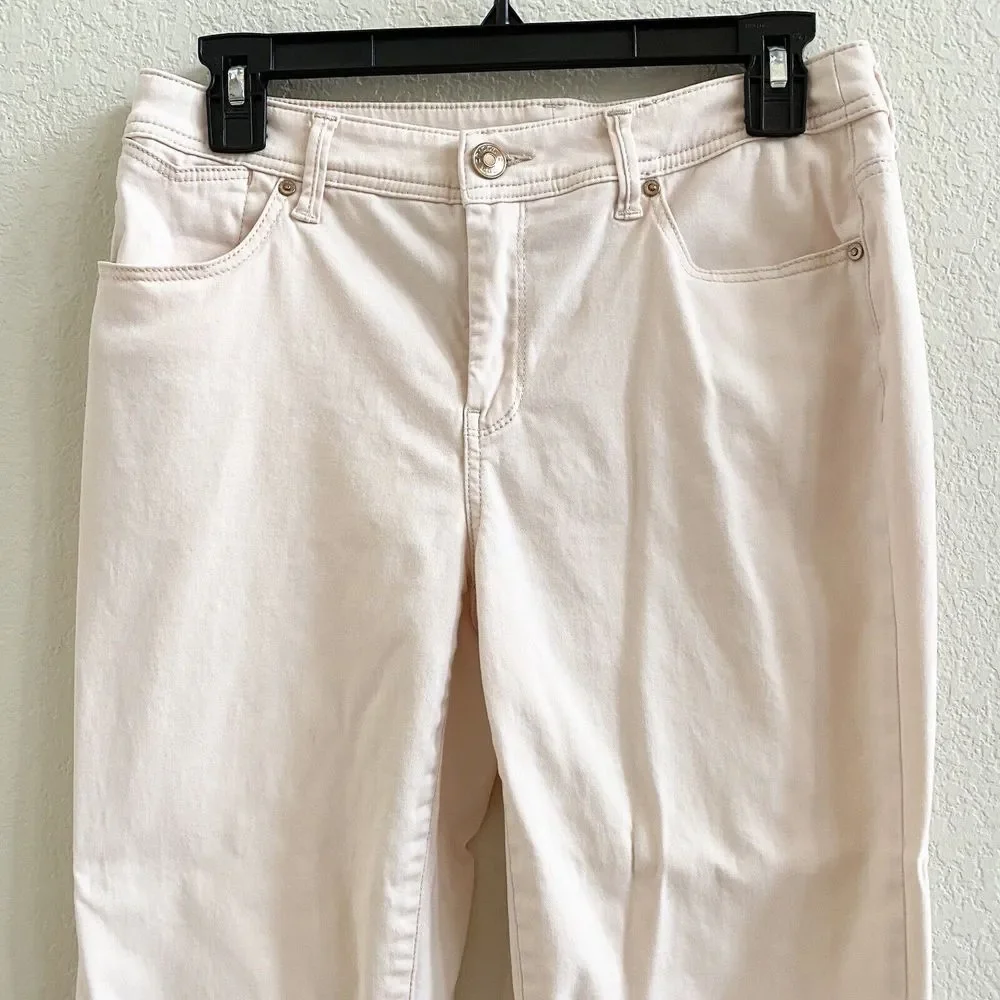 Chico’s Platinum Crop Pants‎ Peach Color Size 2) Stretch